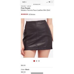 Free people PU mini skirt ( new )